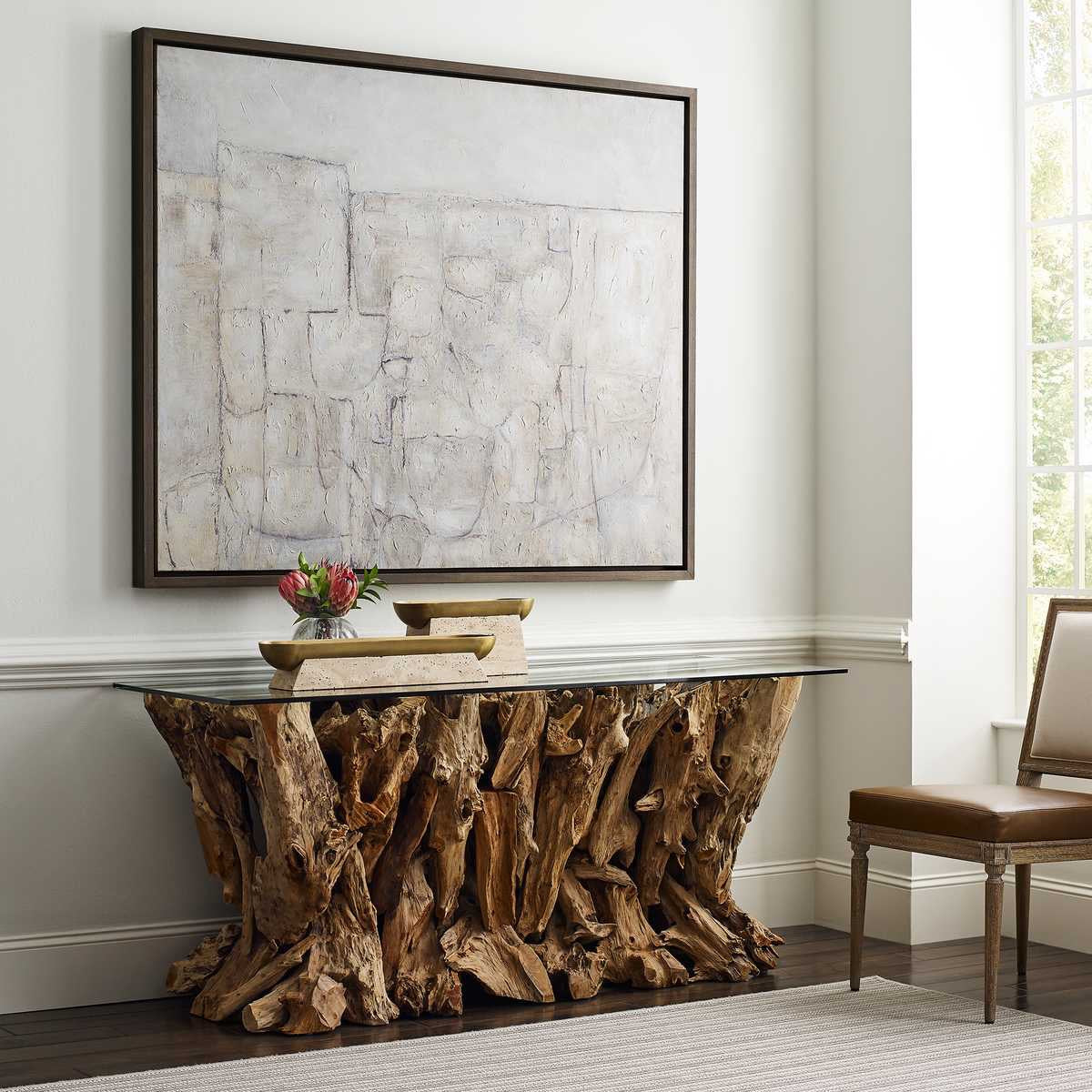 Raised Travertine Bowl