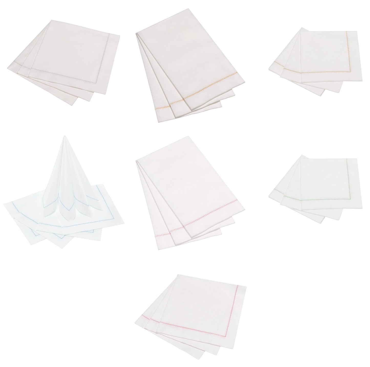 25ct Hemstitch Napkins | Dinner, Cocktail & Guest Size: Silver Grey / Guest Towel (33x40cm)