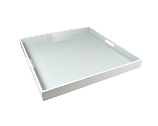 Cool Gray  White Trim - Large Square  Tray  - L-35CGW