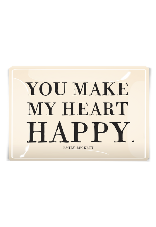 You Make My Heart Happy Decoupage Glass Tray: (2) 3.5"X 5.5"