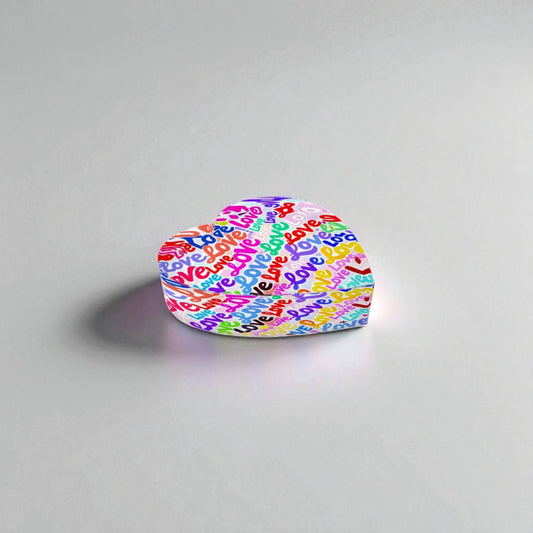 Love Collage II Heart Paperweight Decor     