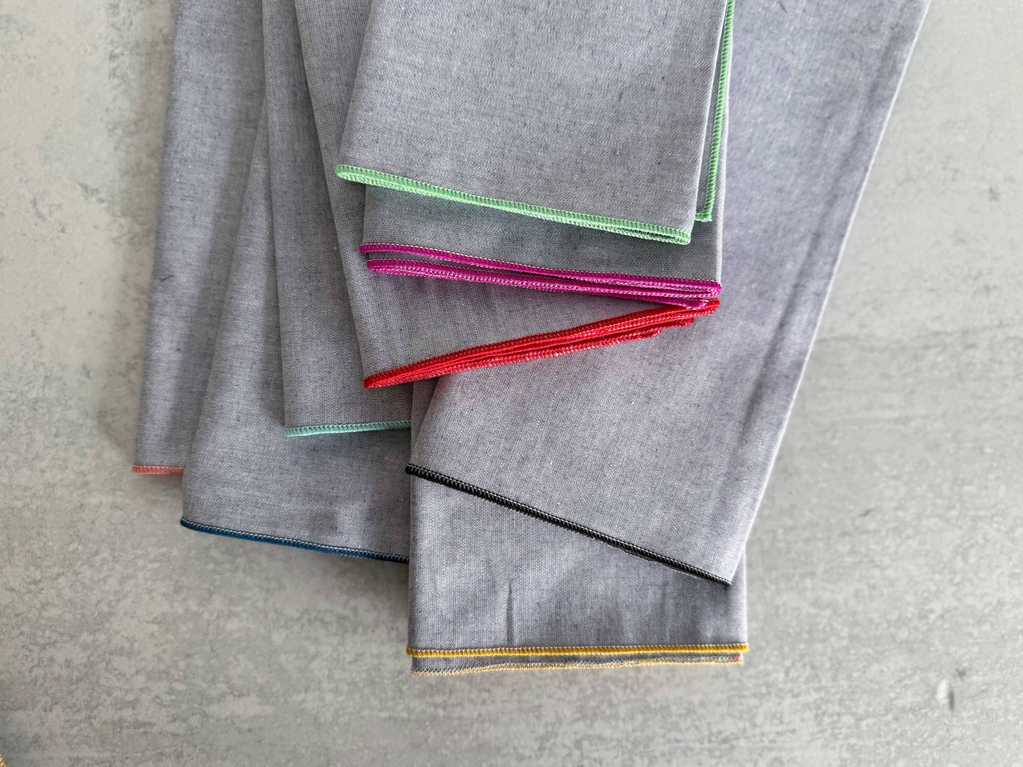 Sunwashed Chambray Cloth Napkins, set of eight: 18inch everyday napkins