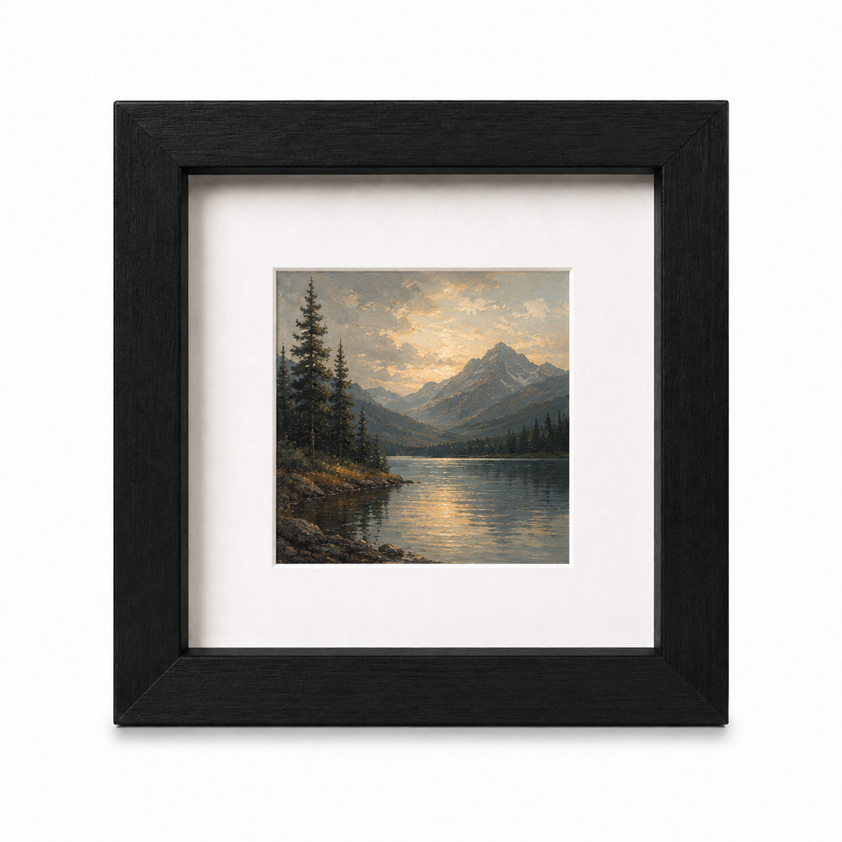 4 x 4" Square MDF Mini Picture Frame: White / 4x4" (10x10cm) — with a mat