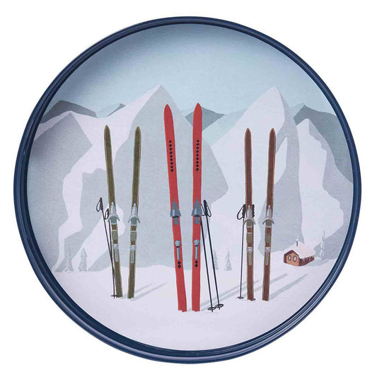 Nordic Ski 15 Inch Round Tray