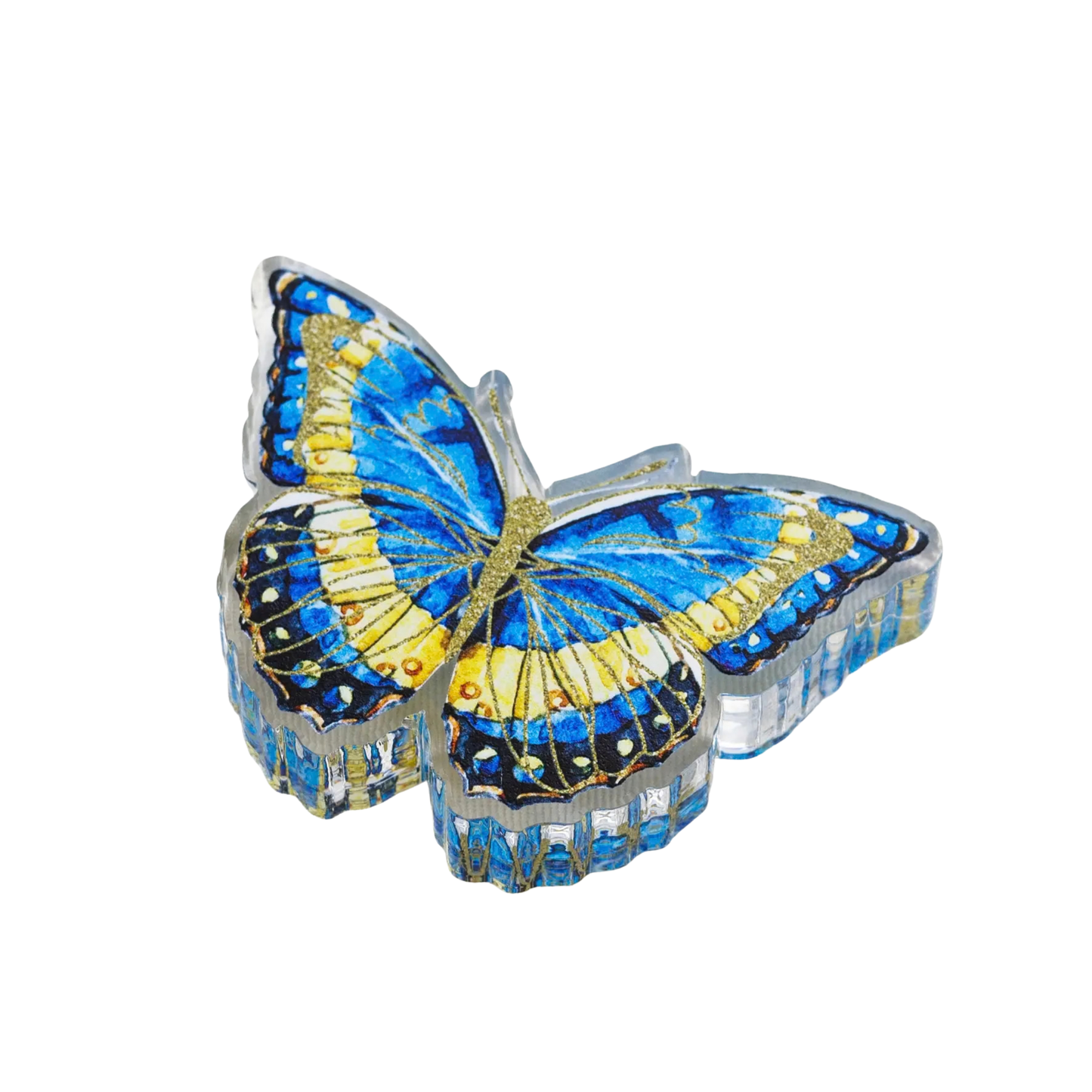 Acrylic Napkin Weight, Butterfly Blues