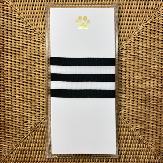 Long Skinny Gold Foil Paw Notepad