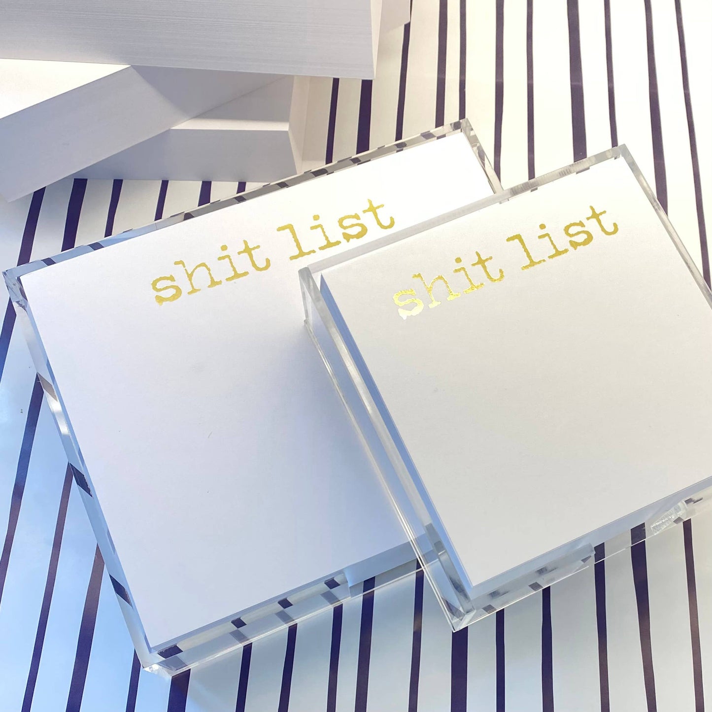 Large Gold Foil Shit List Notepad
