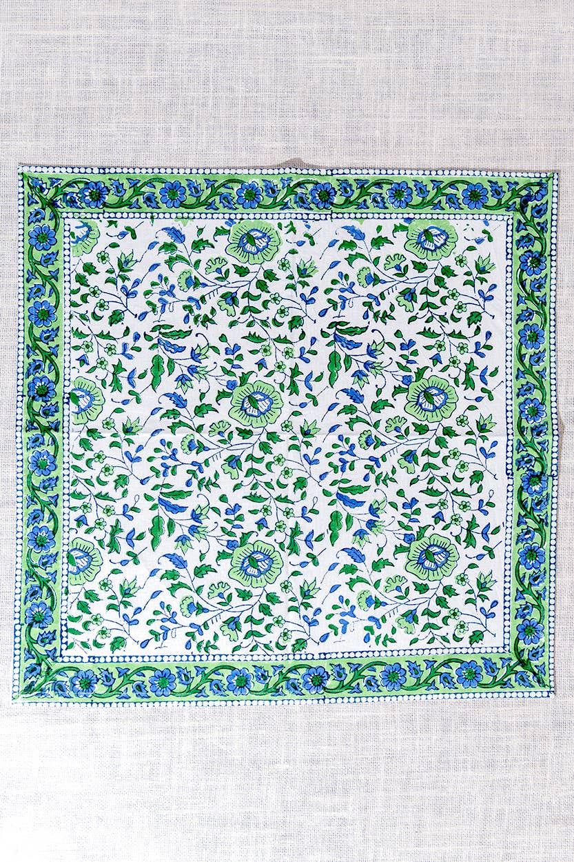 Jaipur Floral Block Print Napkin / Set 4