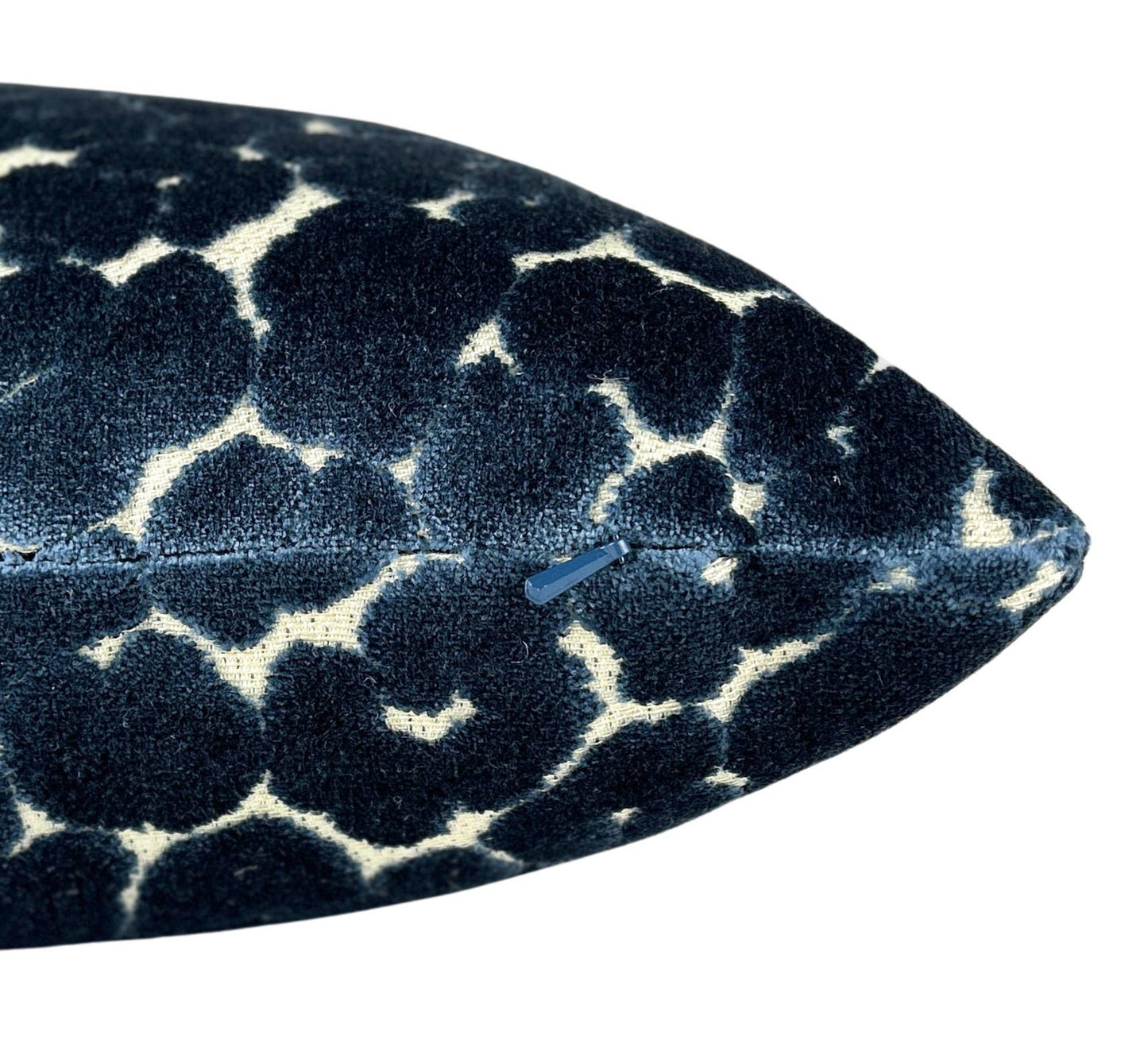 Madison Cadet - Navy Leopard Print Cut Velvet Throw Pillow: Cadet / 22x22"