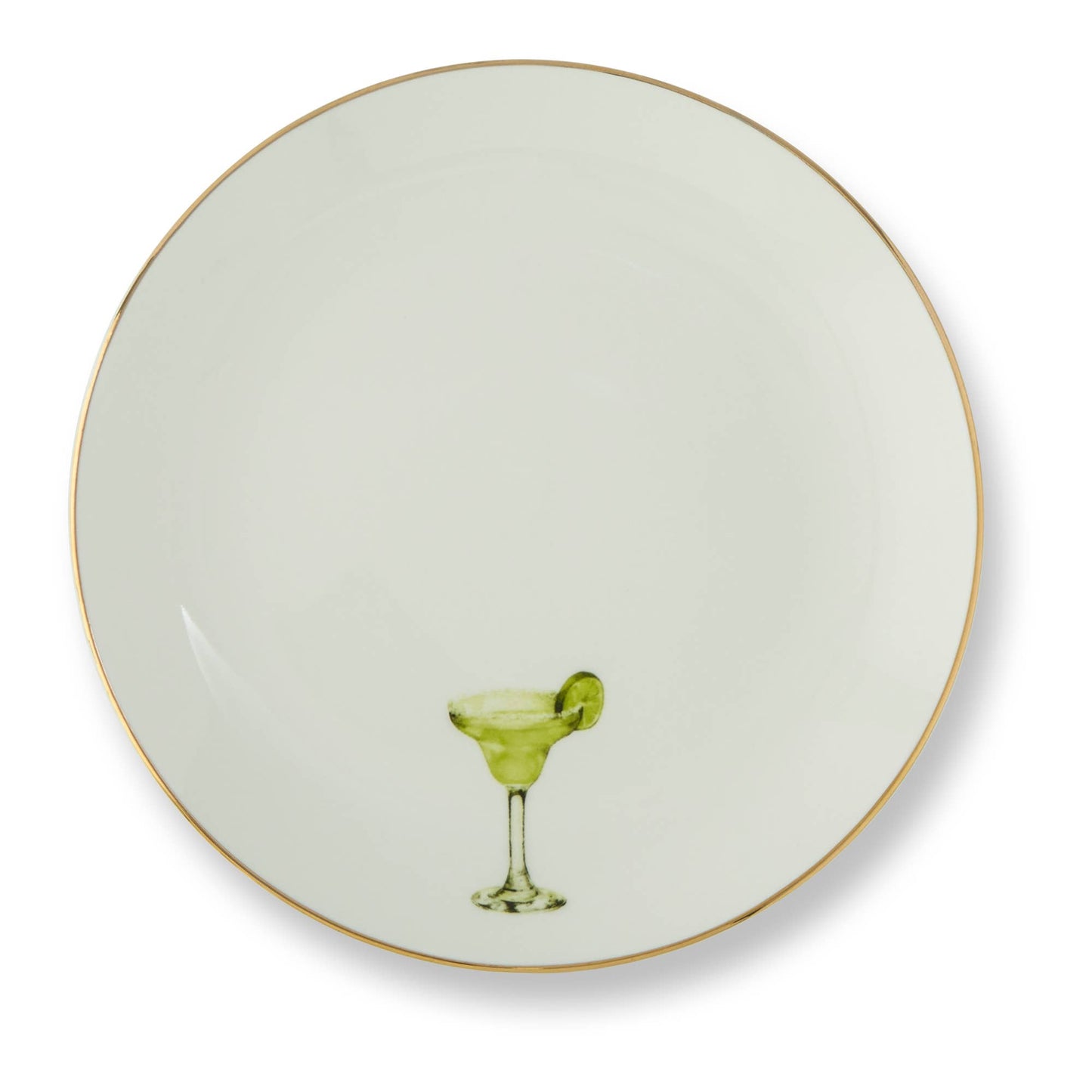 4pk 6" Gold Rim Plates - Classic Cocktails