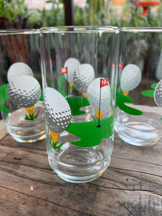 Vintage Golf 19th Hole Highballs, set of 4