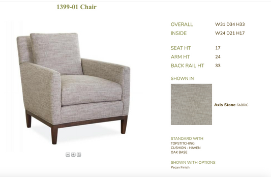 1399-01 Club Chair / KOMI PINK SHADOW