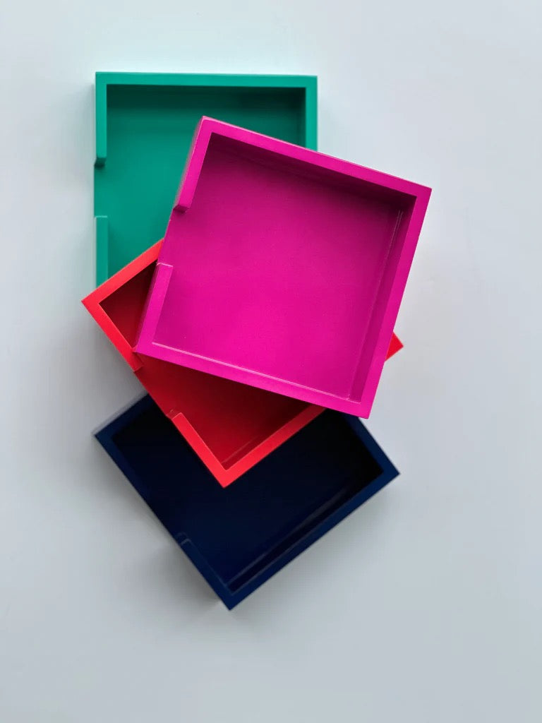 Luxe Lacquer Tray - The Brights Coral