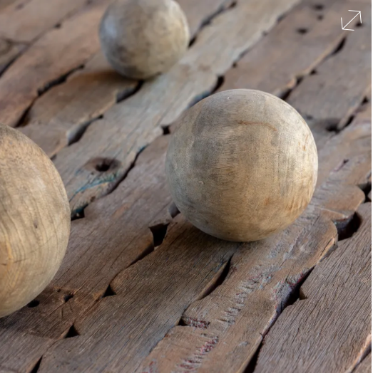 Large Primitive Wood Sphere