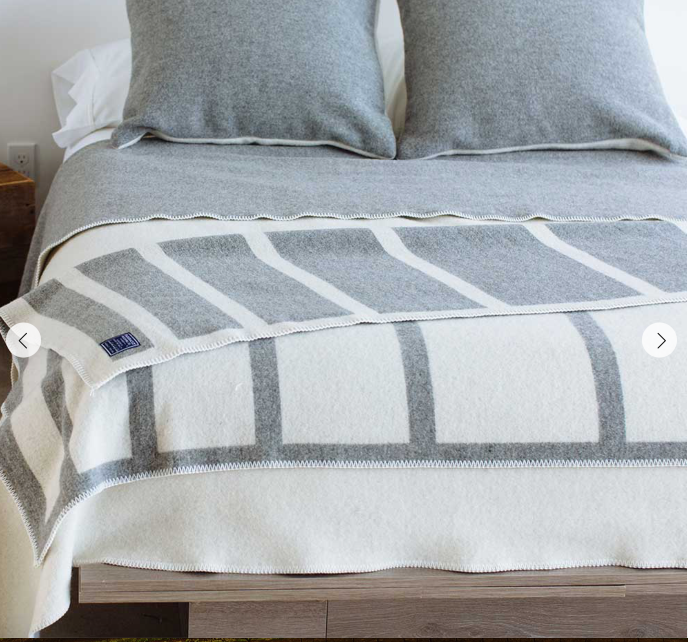 Reversible Framed Stripe Wool Throw - Heather Gray Natural