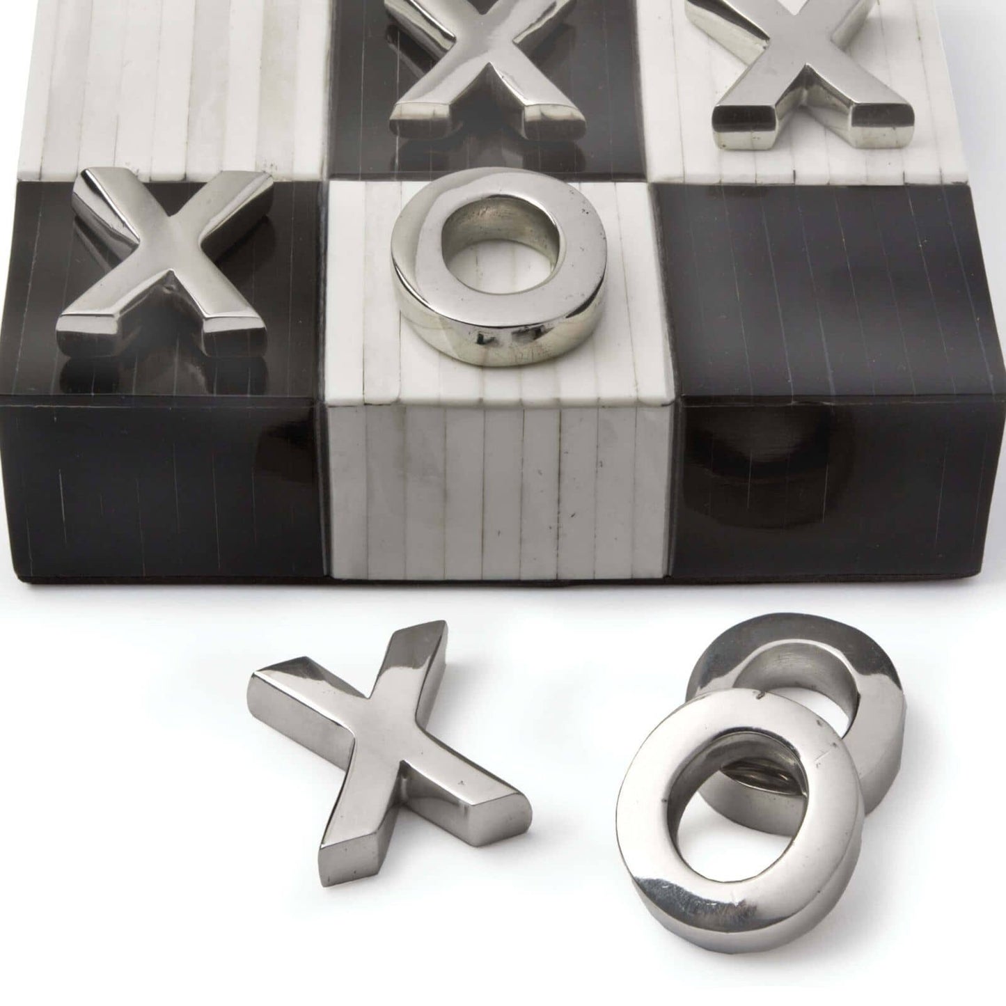 Tic Tac Toe Flat Board with Nickel Pieces