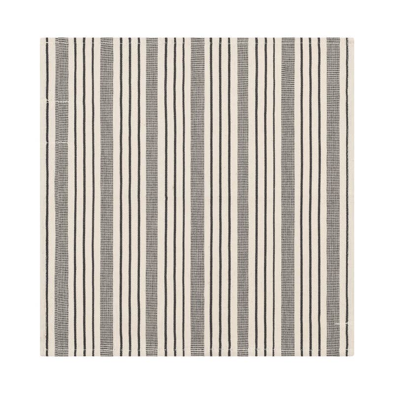 Black & Cream Striped Napkins - Thumbnail 2