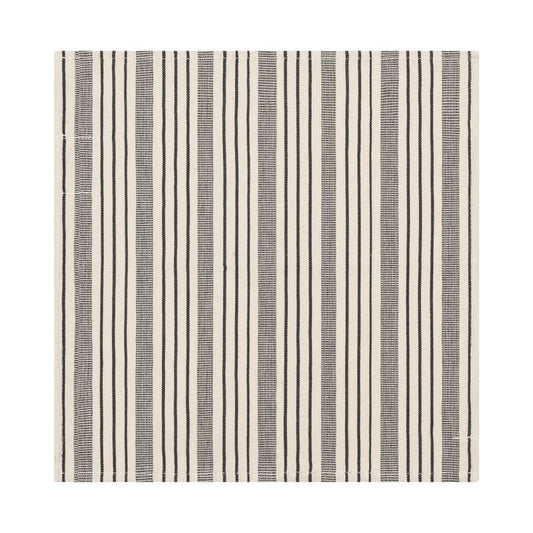 Black & Cream Striped Napkins/ Set of 4