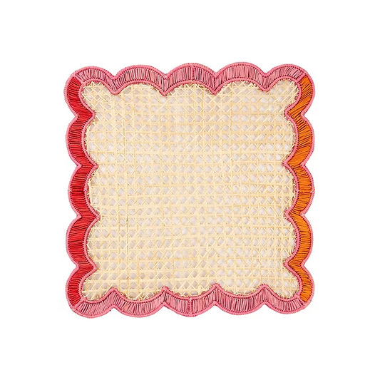 Wavy Single Placemat Orange Pink