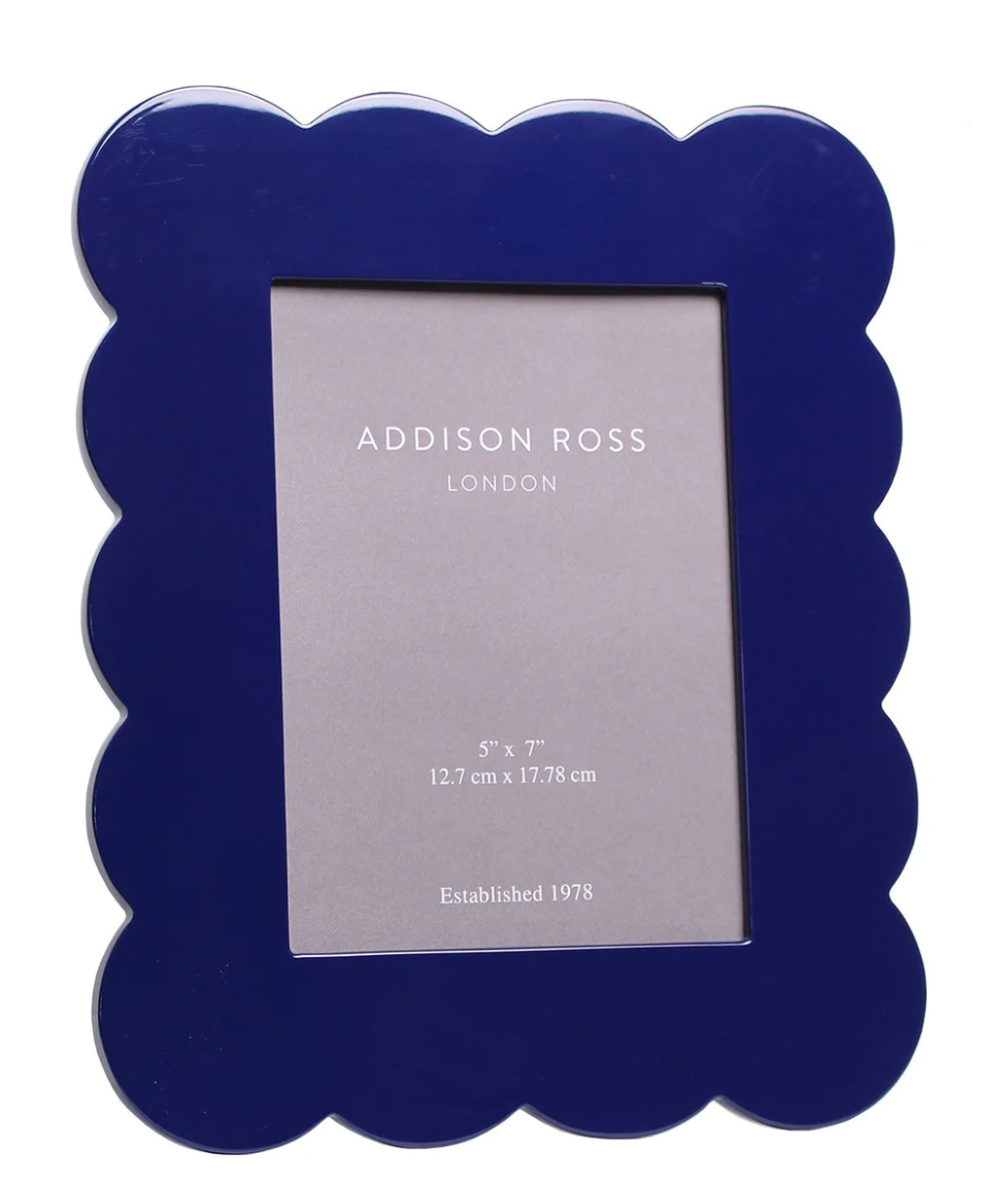 Navy Scalloped Lacquered Frame