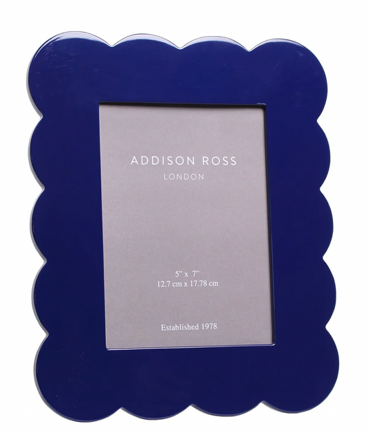 Navy Scalloped Lacquered Frame