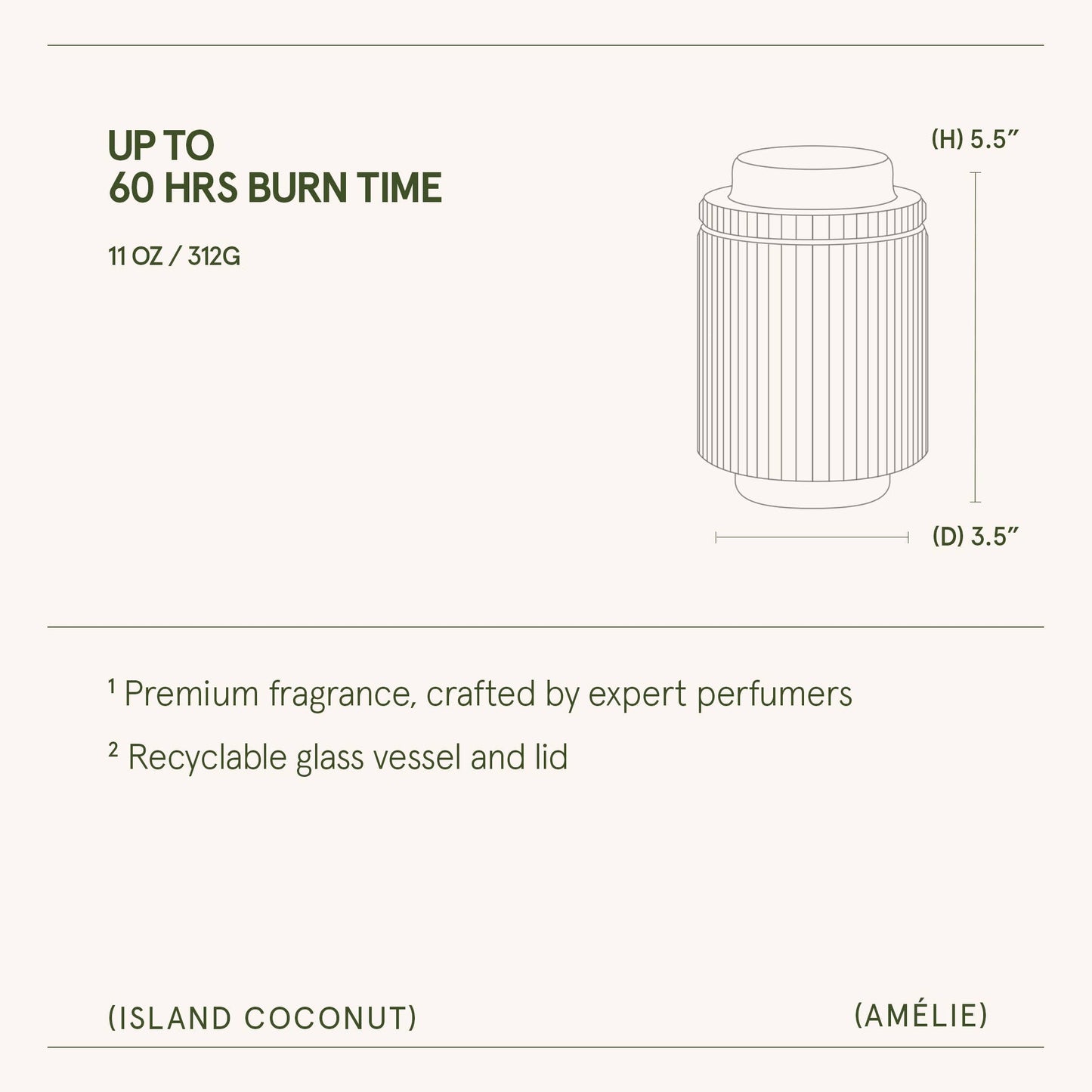 Amélie - Island Coconut 11oz Candle Tester
