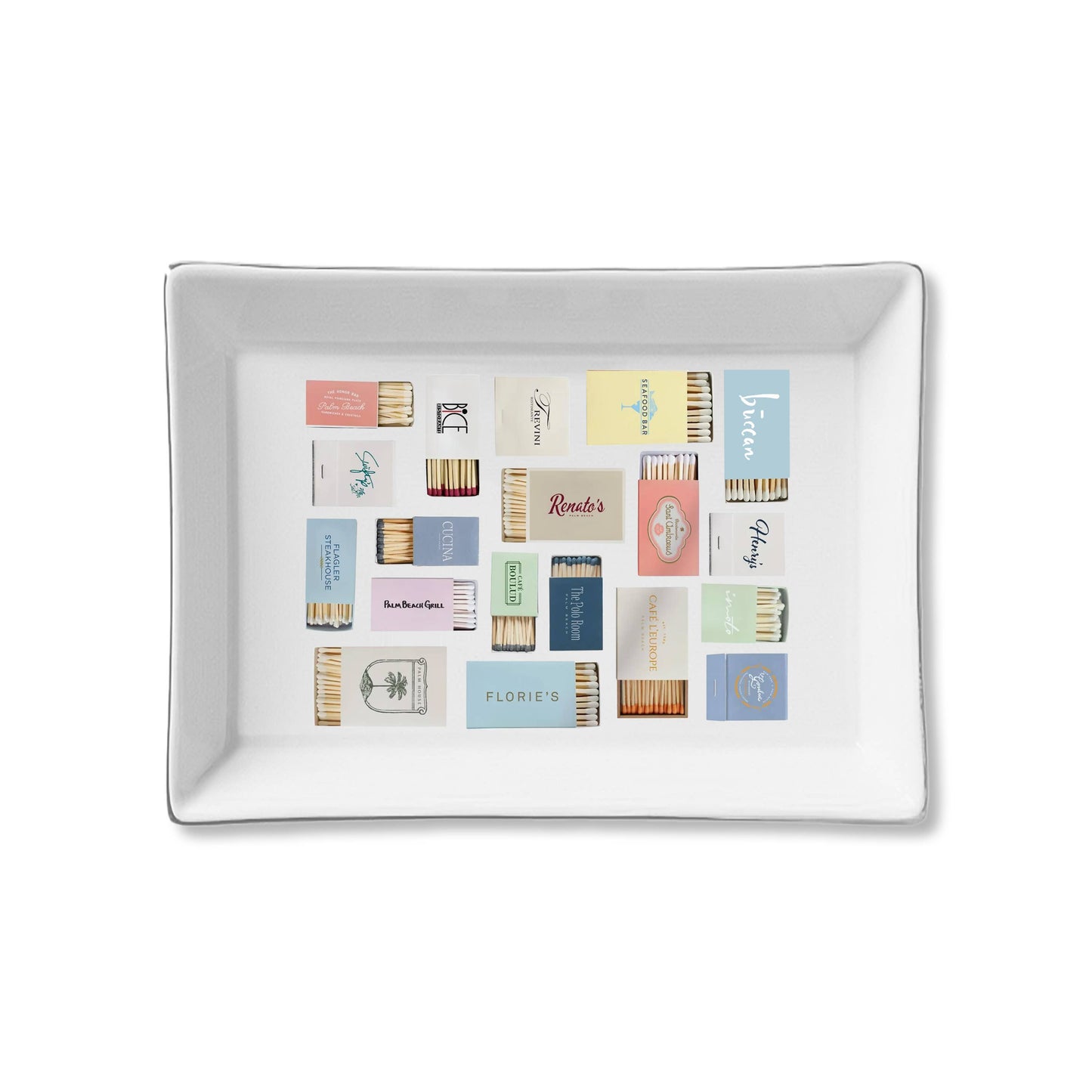 Ceramic Tray Matches Palm Beach