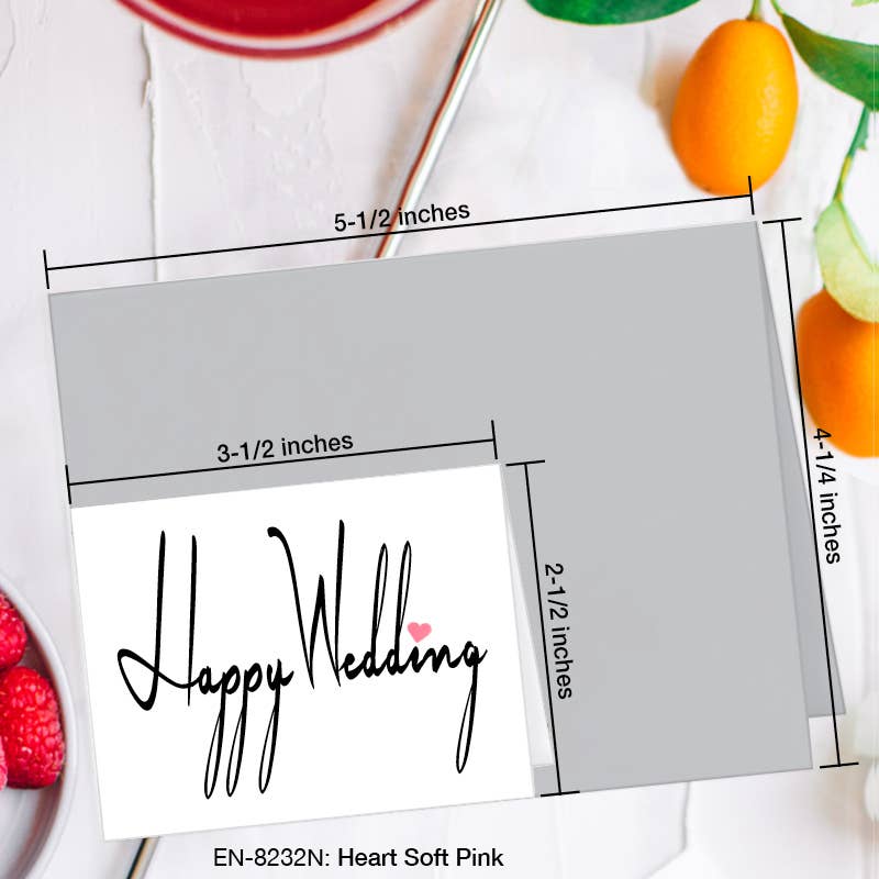 Heart Soft Pink Wedding Card