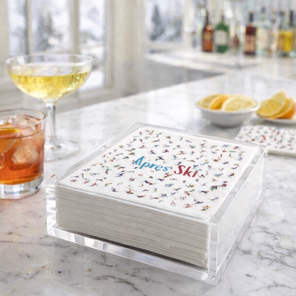 Linen-Feel Cocktail Napkins, Apres Ski