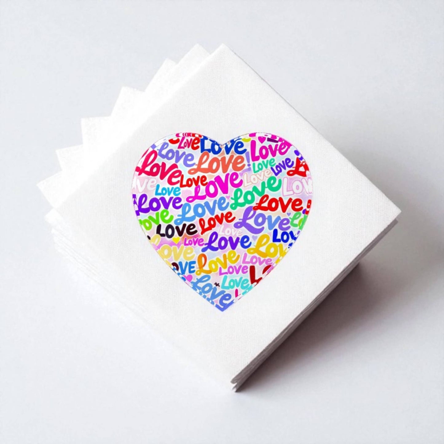 Love Collage II Heart Paperweight Decor     