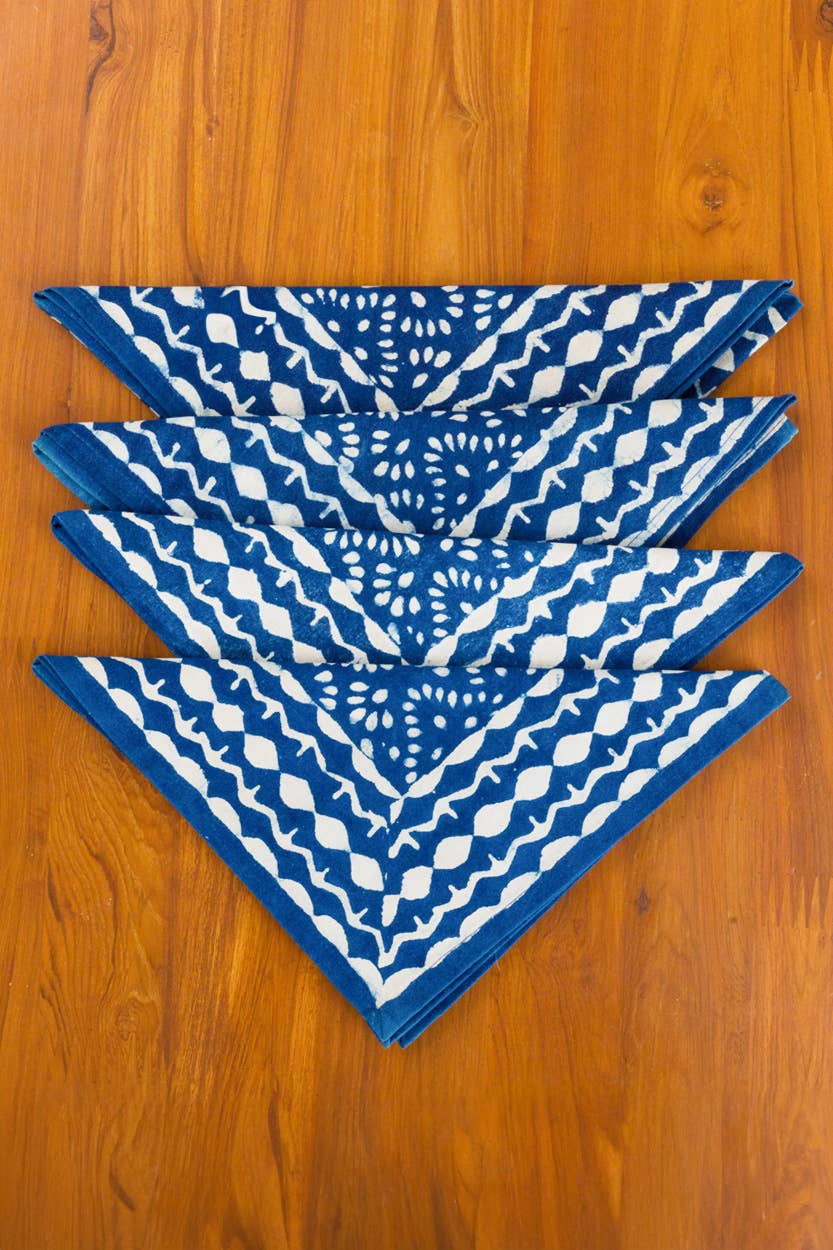 Indigo Block Print Napkin Set