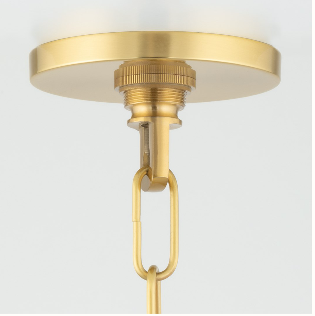 Bailey 6 Light Chandelier - Aged Brass/Soft Black