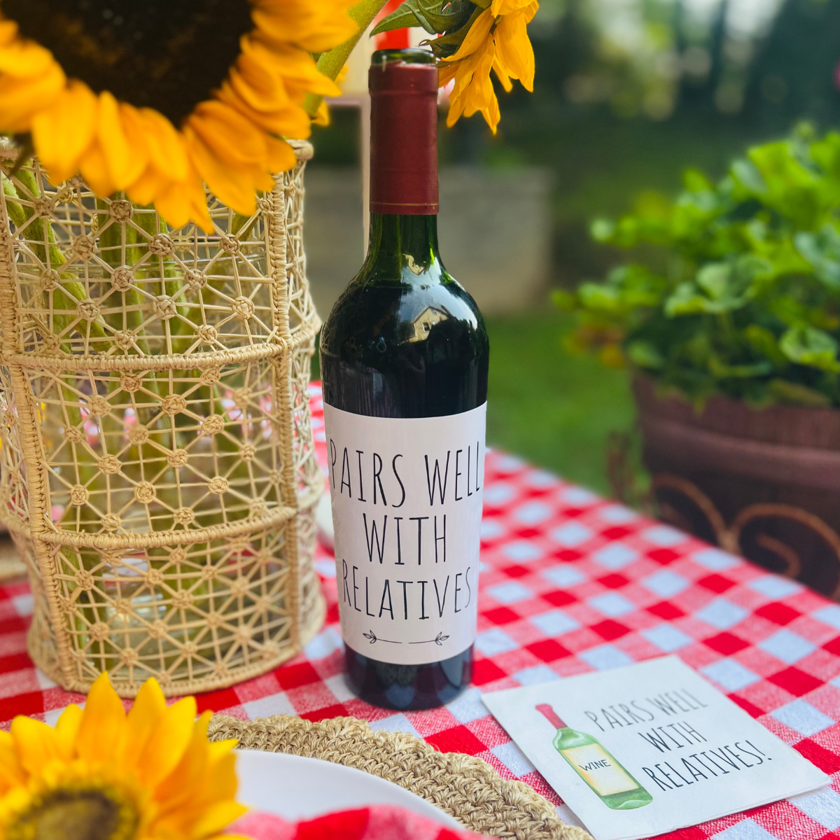 Pairs Well With Relatives Cocktail Paper Napkins