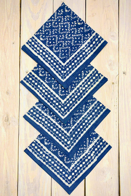 Indigo Block Print Napkin Set
