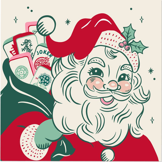 Mahjong Holiday Santa Napkin