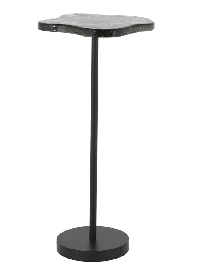 Organic Glass and Iron Accent Table - Bronze