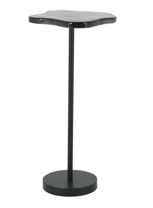 Organic Glass and Iron Accent Table - Bronze