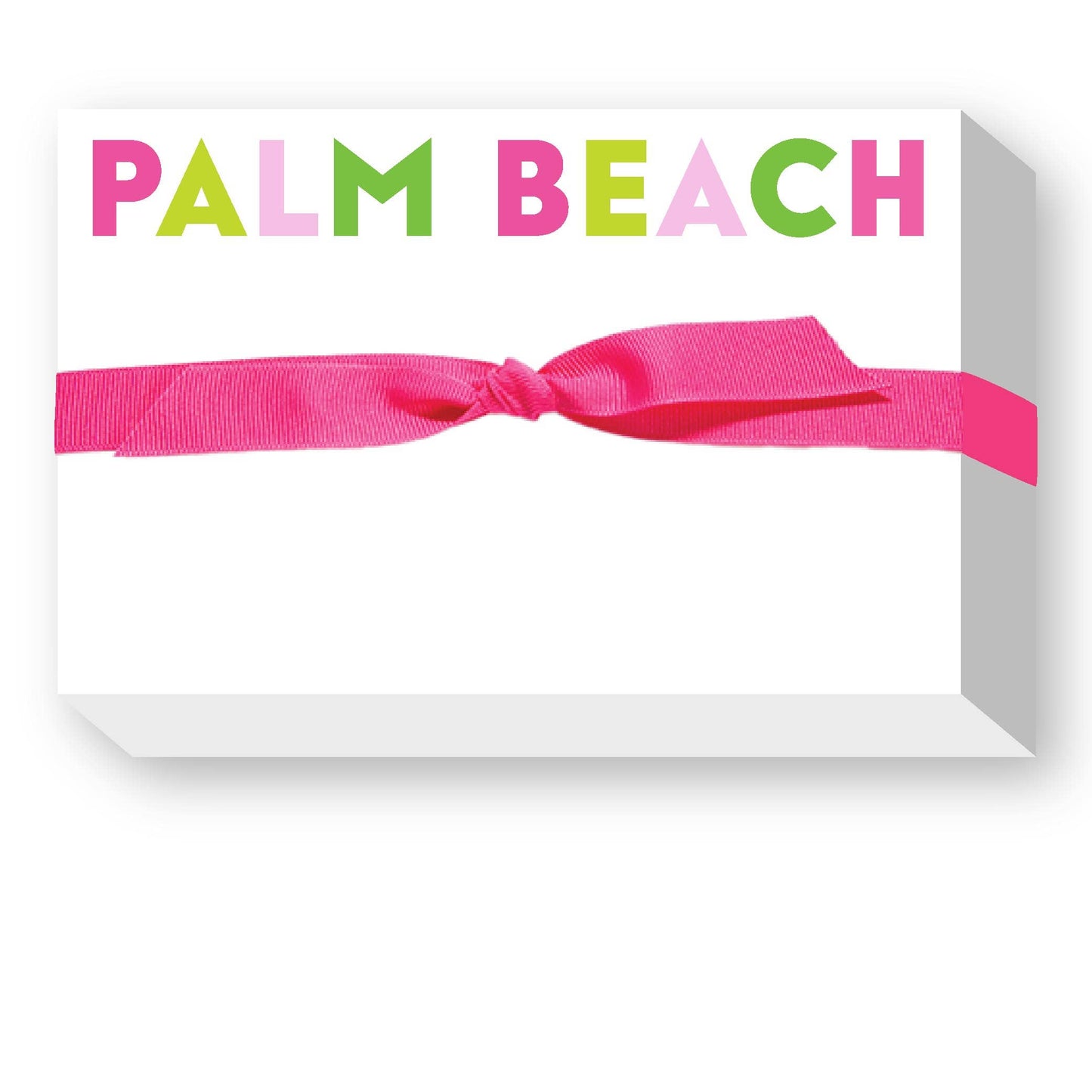 RAINBOW BIG & BOLD CUSTOM NOTEPAD: BLUE/GREEN RAINBOW NAVY RIBBON - Hilton Head