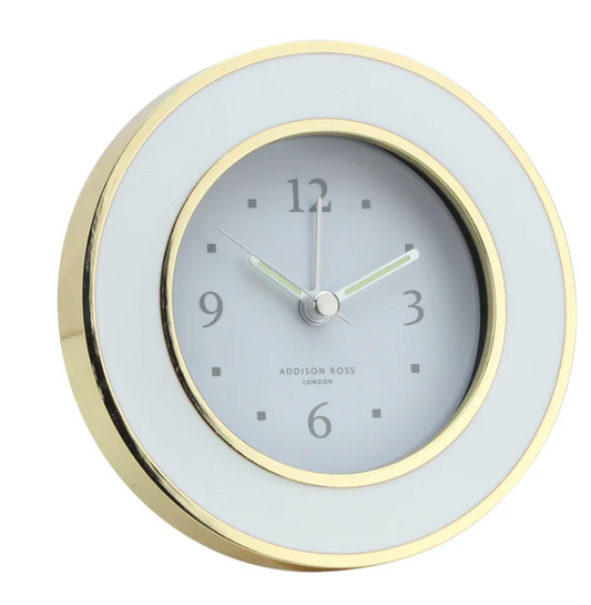 WhiteEnamel&Gold  Alarm Clock