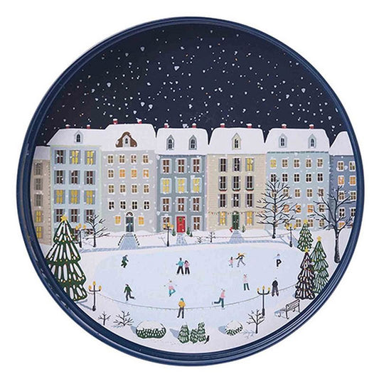 holiday in the park round serving tray