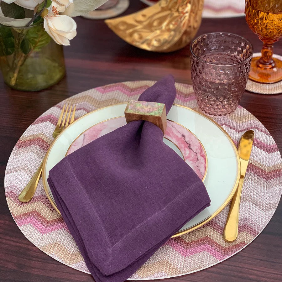 Bargello Mauve Placemats 15", set of 4