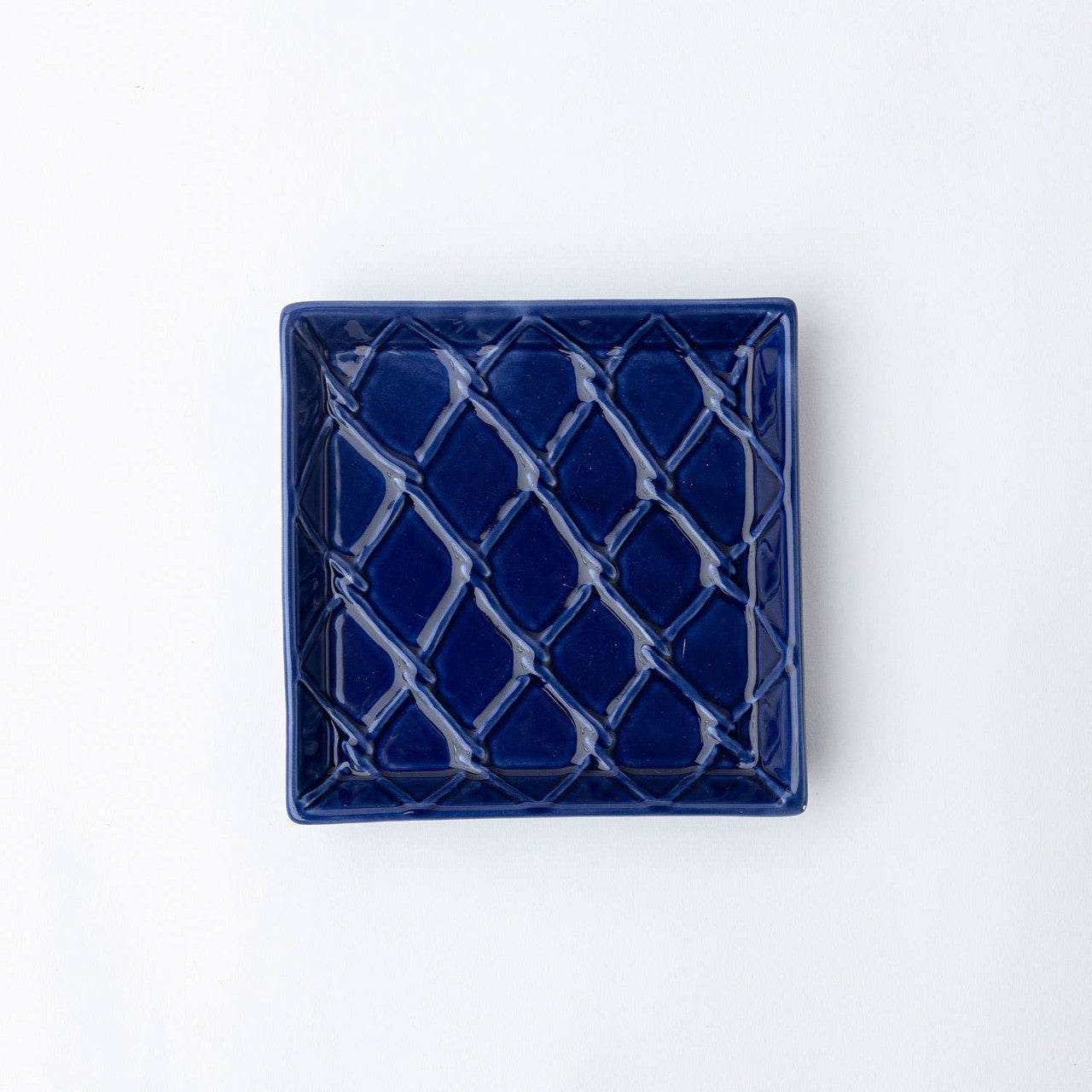 Navy Textured Cocktail Napkin Tray