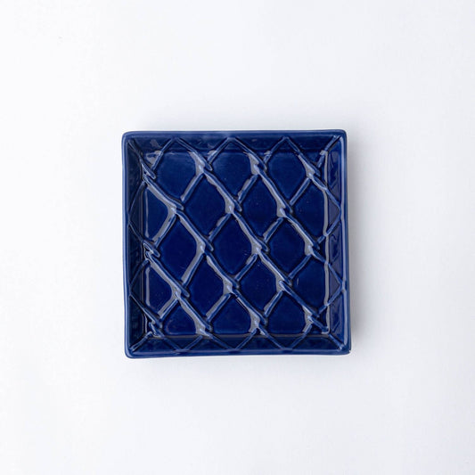Navy Textured Cocktail Napkin Tray