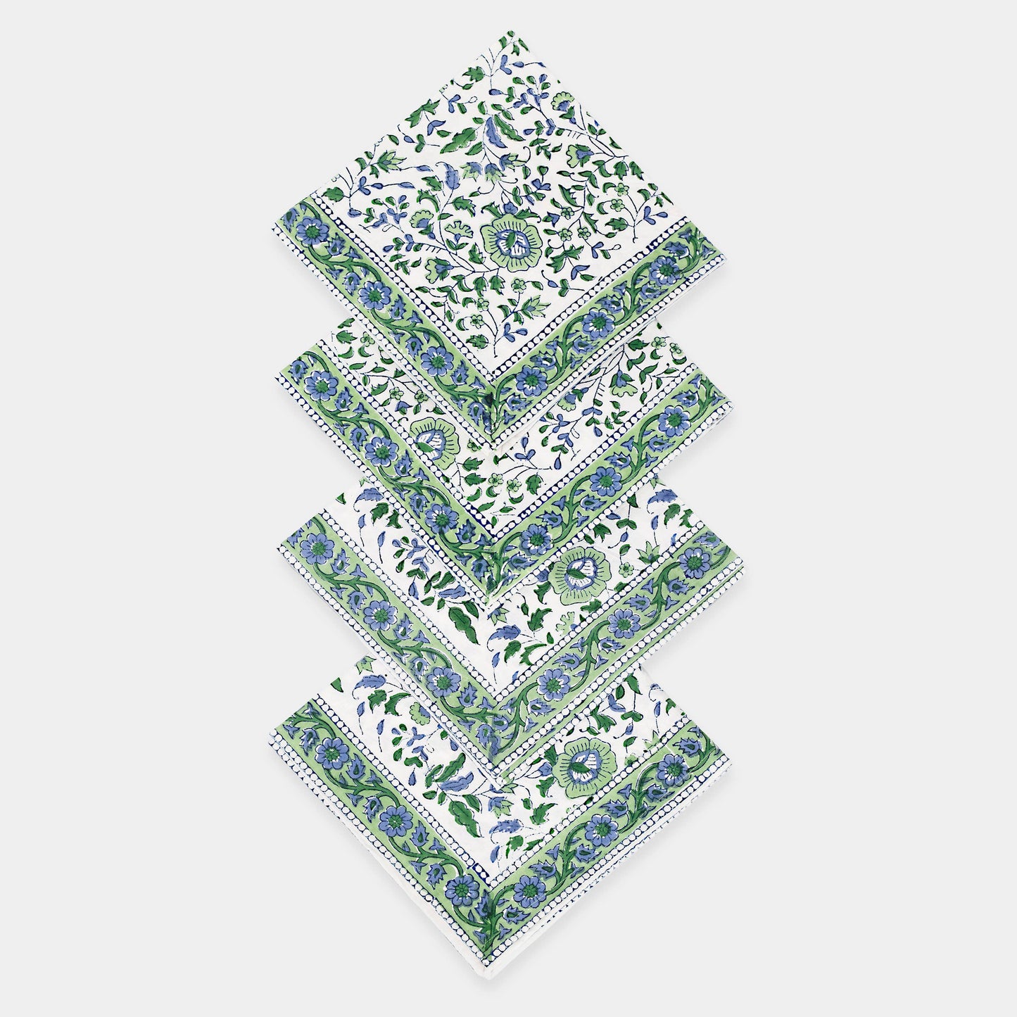 Jaipur Floral Block Print Napkin / Set 4