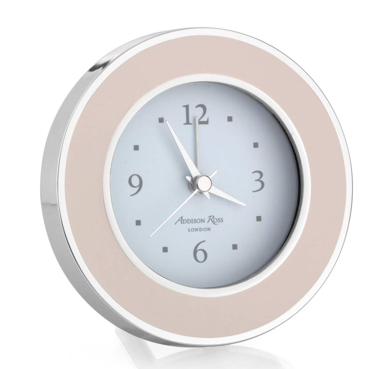 Light Pink & Silver Silent Alarm Clock