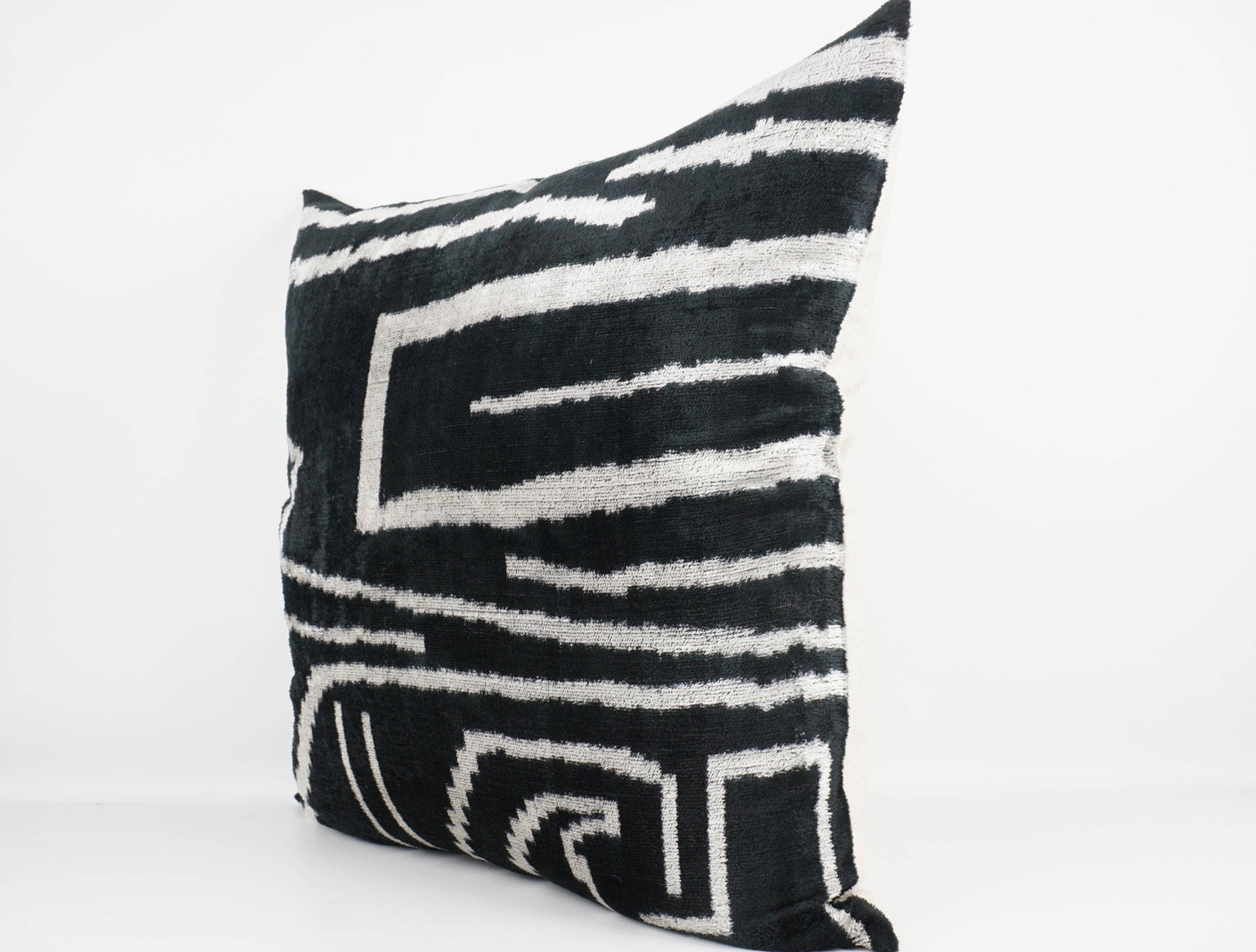 Black Ikat Pillow, 24"x24"