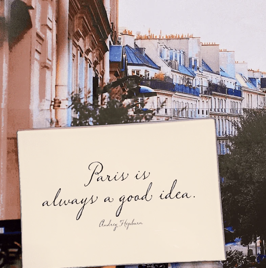 Paris Is Always A Good Idea Decoupage Glass Tray: 4"X 6"