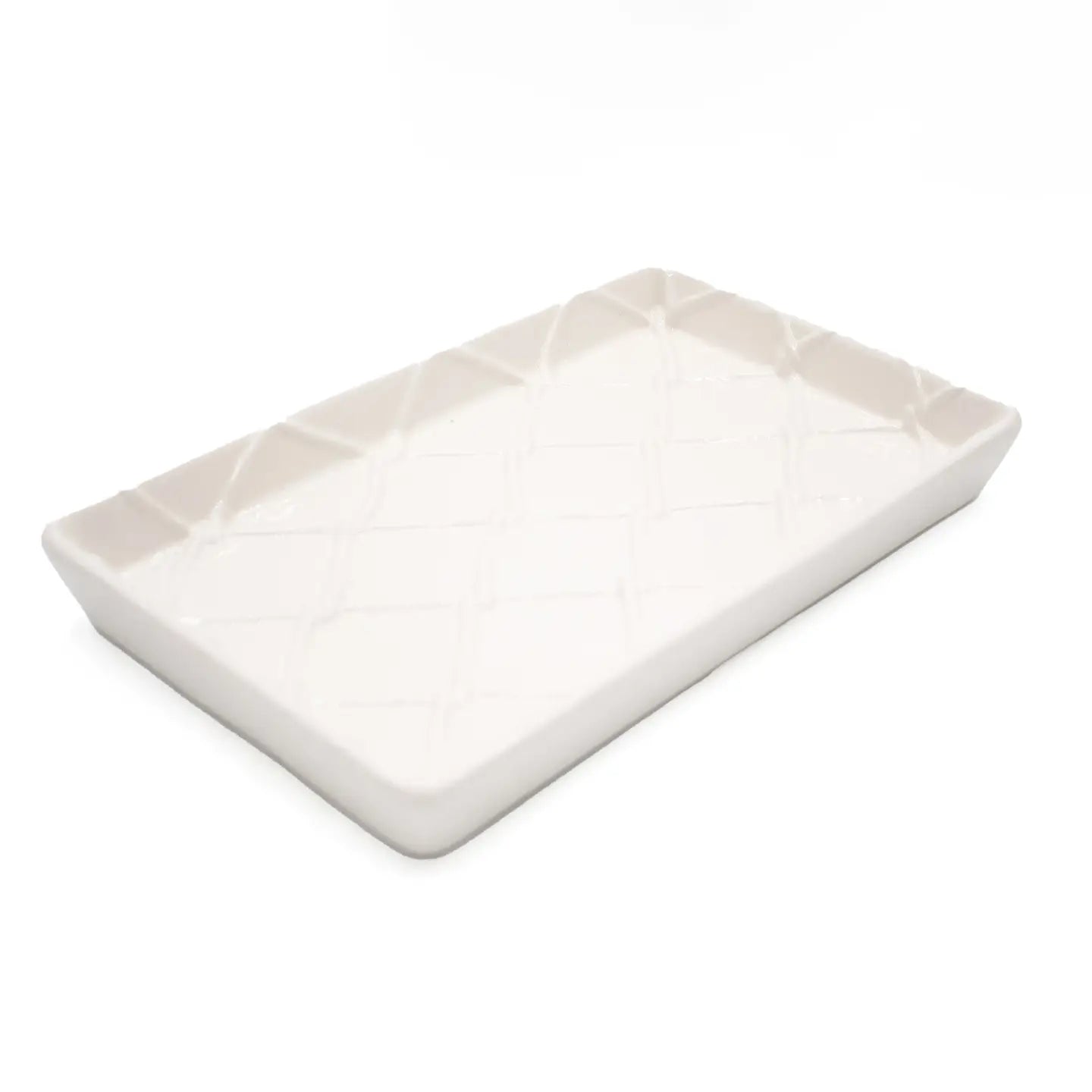 White Blue Textured Guest Towel Holder