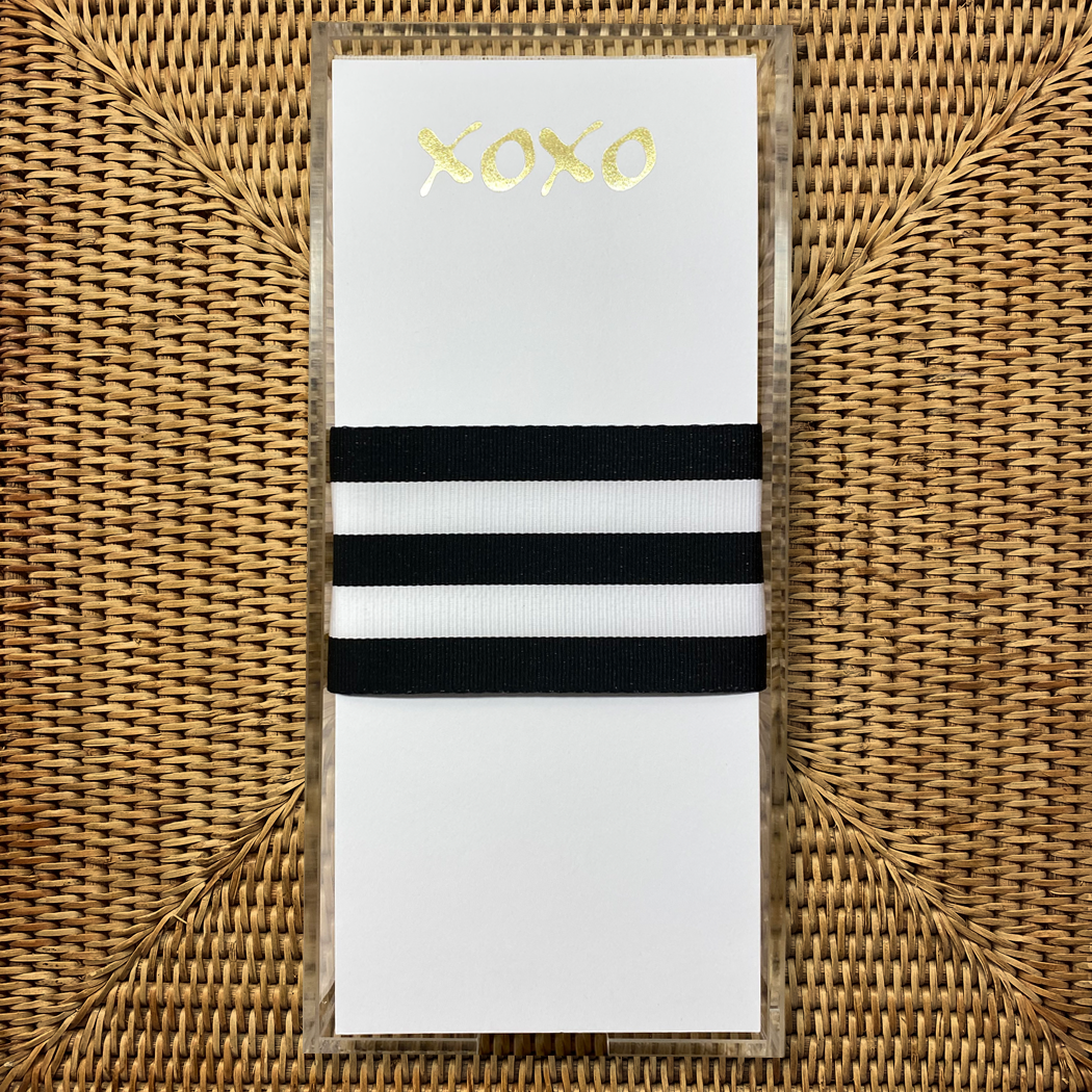 Long Skinny Gold Foil XOXO Notepad