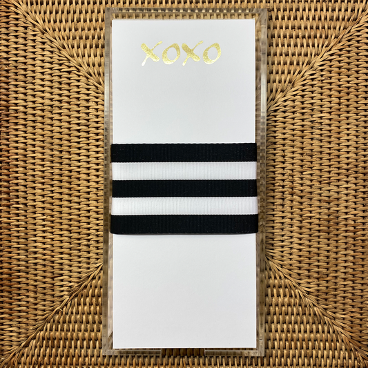 Long Skinny Gold Foil XOXO Notepad